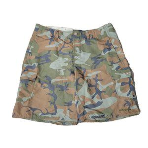 PATAGONIA Men's 34 Swim Trunks Board Shorts Camo Cargo Boardshort Slash Pockets